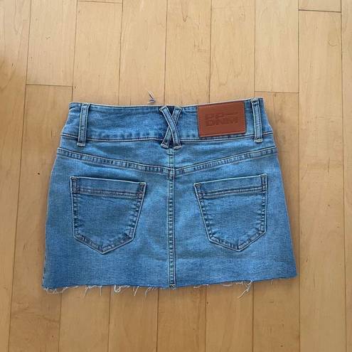 Princess Polly fanci low waist light wash denim mini skirt