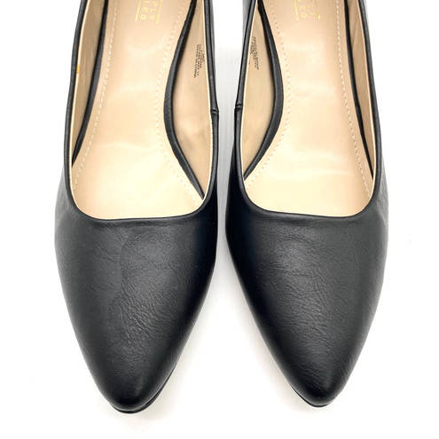 Simply Styled  NEW Mia Pump Heel Black Classic Faux Leather Pointed Toe