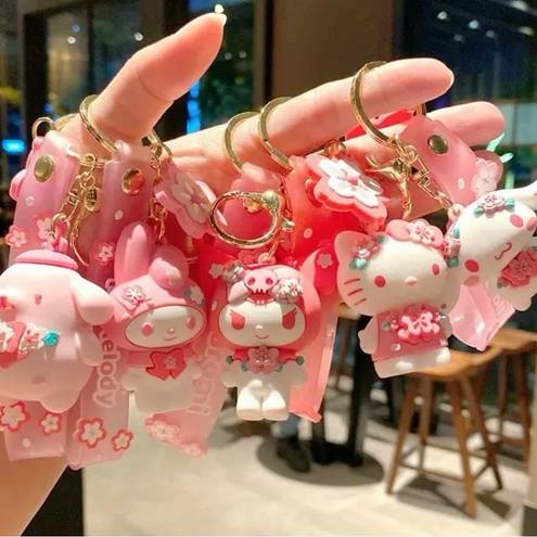 Sanrio  cinnamoroll Sakura Cherry Blossom Kawaii Cute Backpack Charm Keychain …​​