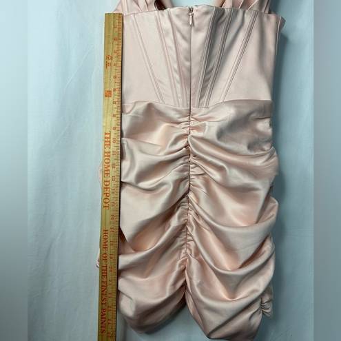 House Of CB  Coraline Blush Pink Corset Dress Size Medium Satin