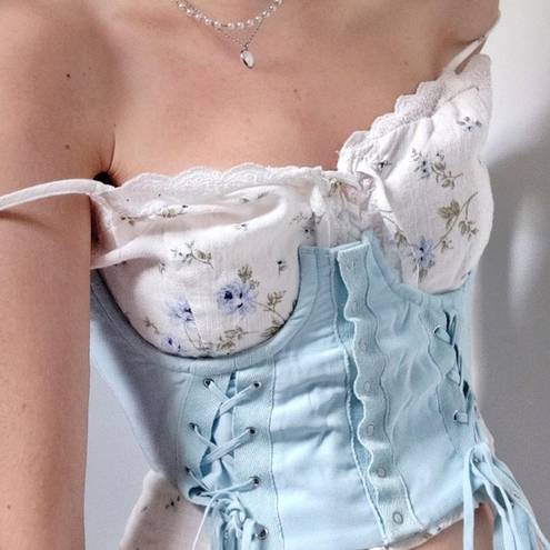 For Love & Lemons NWT  Bourbon Blue Waist Corset