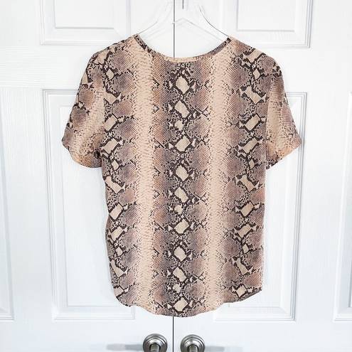 Equipment  Riley Python Tee in Nude