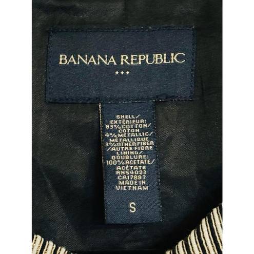 Banana Republic  Women’s Small Metallic Striped Double Breasted Pea Coat • Lined