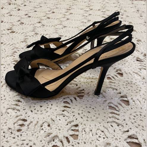 Kate Spade strappy heels black satin size 7.5