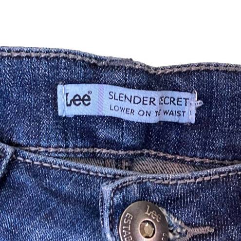 Lee  Slender Secret Blue Jeans Size 4 Medium Crystal Accents Lower On The Waist