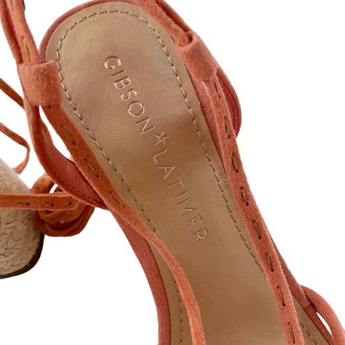 Gibson Latimer Gibson & Latimer Sandal Tasha Suede Lace up Shoe Coral Size 8.5 NWT