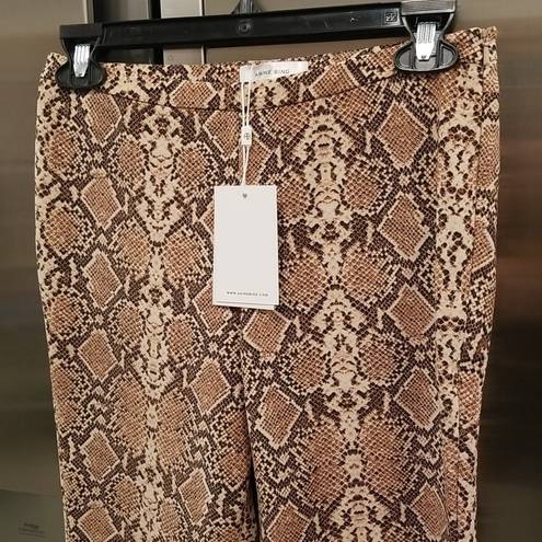 ANINE BING 💕💕 Cigarette Python Trousers ~ Split Cuff Snakeskin Print XS NWT