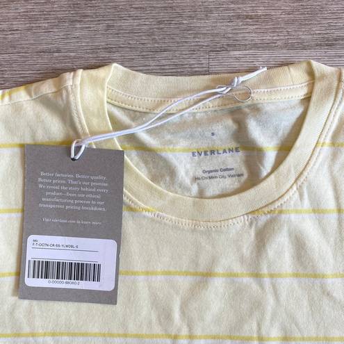 Everlane NWT  Yellow Striped Short Sleeve Organic Cotton Crew Neck T Shirt Size S