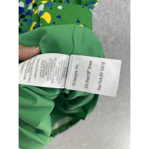 Tracy Reese Plenty  Sleeveless Sheath Dress Green Size 8 Confetti A Line Cotton