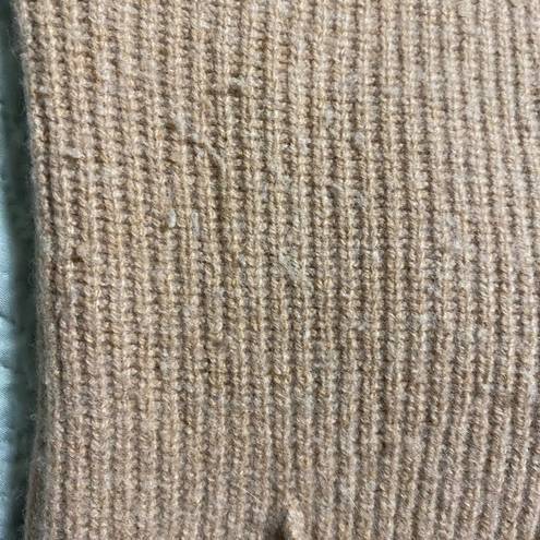 Madewell  Merino Wool Blend Quarter Zip Popover Sweater Size Medium Camel Pockets