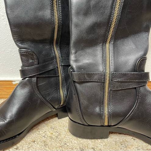 Coach  Elm Black Mahogany Leather Riding Boots Size 9