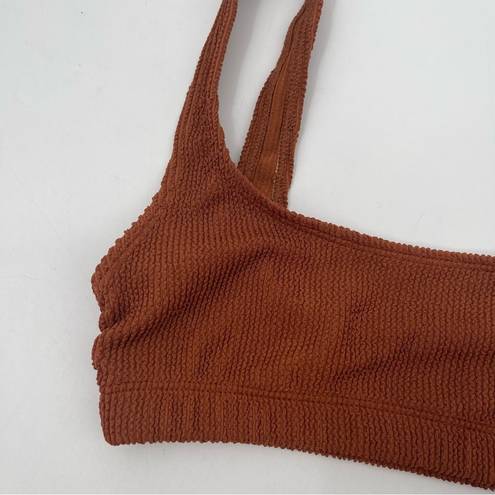 Good American NEW  Bikini Top Always Fits Textured Rust Brown 1/2 US S/M NWOT