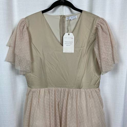 Krass&co Ivy City . Cream Tulle Party Dress Sz.L NWT