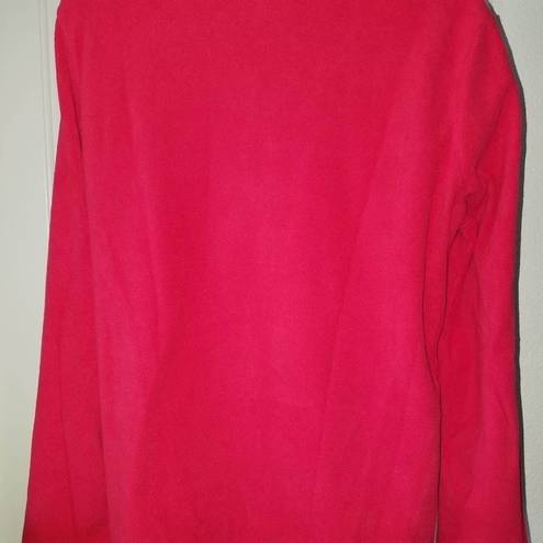 Oscar de la Renta  Red Fleece Long Sleeve Top Size Medium