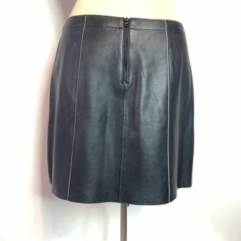 Vince  Bicolor lambskin leather mini skirt