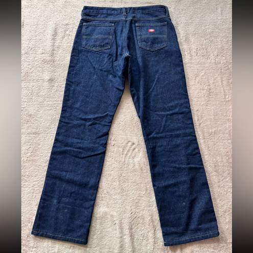 Dickies  Jeans Women’s Blue Flannel Lined Mid Rise Straight Size 10 Regular