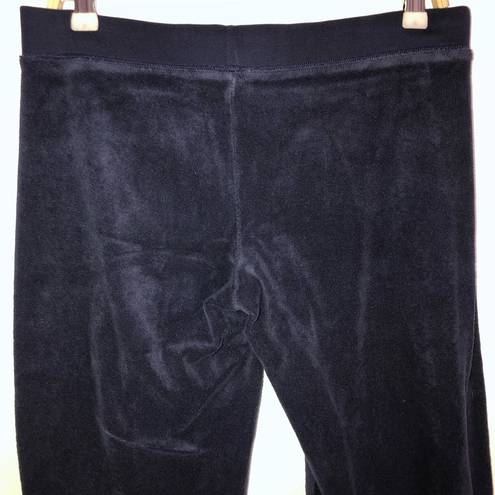 Juicy Couture Y2K  Vintage Navy Blue Terry Track Pants JC logo Medium Flares Rare