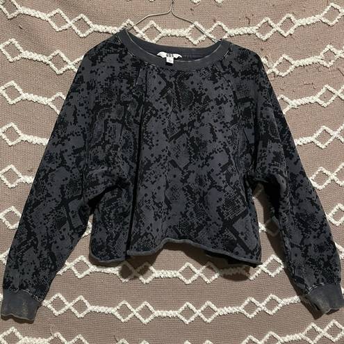 Joy Lab Y2K Distressed Animal Print Snakeskin Sweater