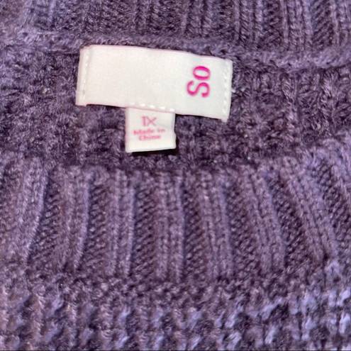 SO  SWEATER DARK PURPLE LONG SLEEVE SIZE 1X