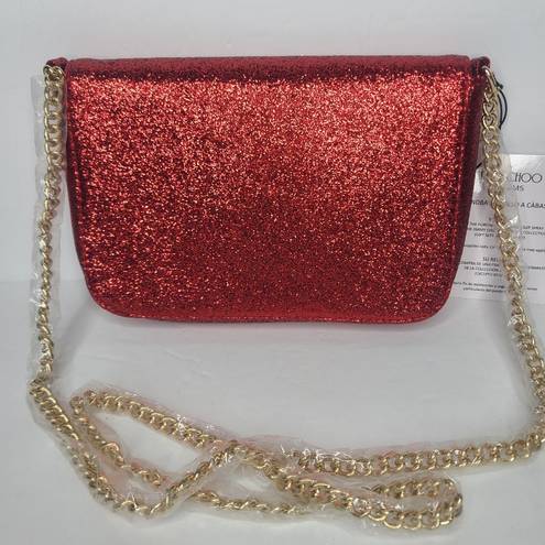 Jimmy Choo  Parfums Red Glitter Chain Crossbody Bag