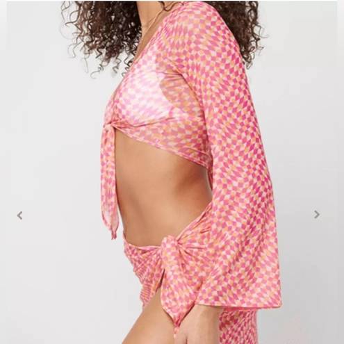 l*space L* Bandera Top & Sarong Bikini Coverup Set Heatwave Pink Orange Size Small