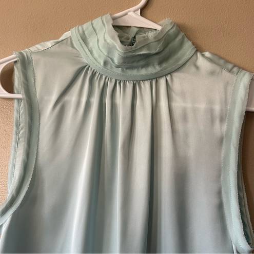 Rococo NWT Idem Ditto Seafoam Green Satin High Neck Tank/Blouse Sieze Small