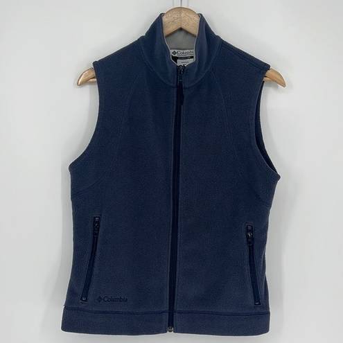 Columbia  Navy Blue Full Zip Fleece Vest Size Medium