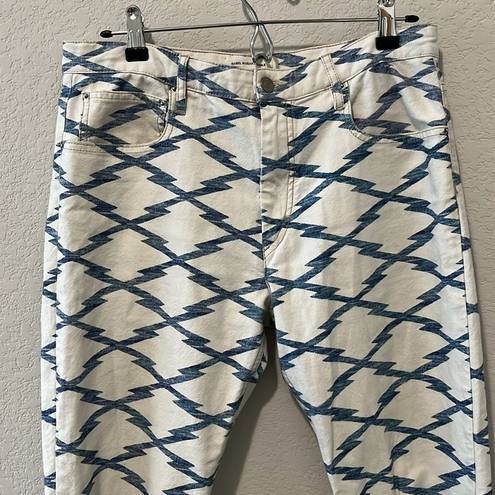 Isabel Marant  ETOILE, Ikat Nessa Printed Cropped Jeans, Size 38  (US, Size 6)