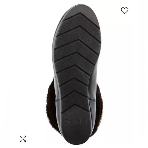 DKNY Abri Black Fur Bootie Ankle Boots