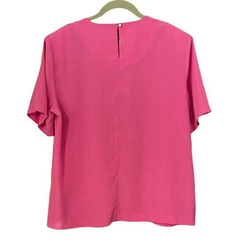 Susan Graver  S.G. Sport Pink Solid Short Sleeve Shell Size Large