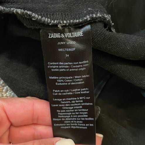 Zadig & Voltaire  Juny Used Black Denim Cut Off Skirt