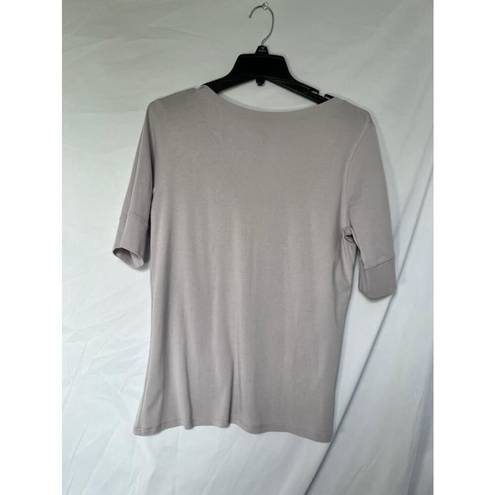 J.Jill  Light Purple Pima cotton elbow sleeve V-Neck T-Shirt - Size M