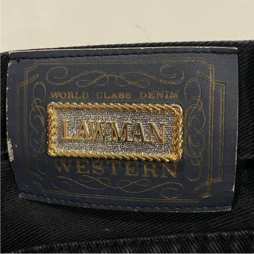  LawMan  vintage Highrise Black denim Straight leg jeans size‎ 4