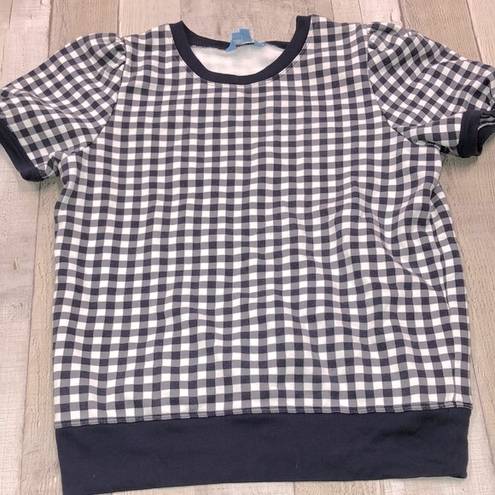 Draper James  navy blue checkered cotton top size xsmall