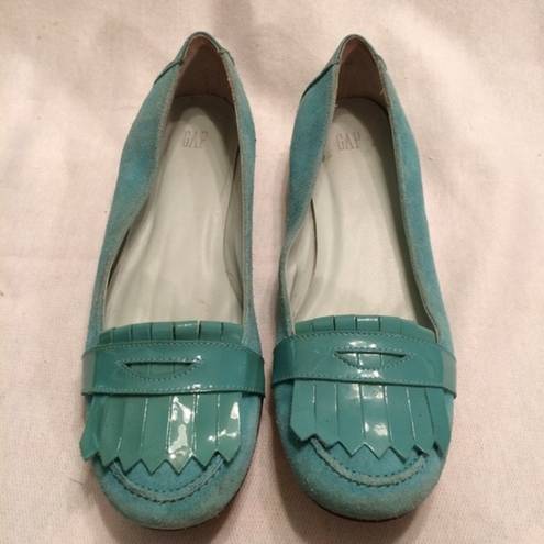 Gap  blue suede kiltie penny ballet Loafer SZ 8