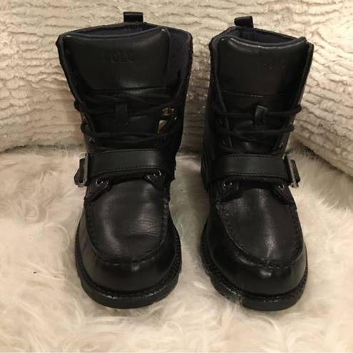 Polo Leather  Ralph Lauren Logo buckle Boots( UNISEX)