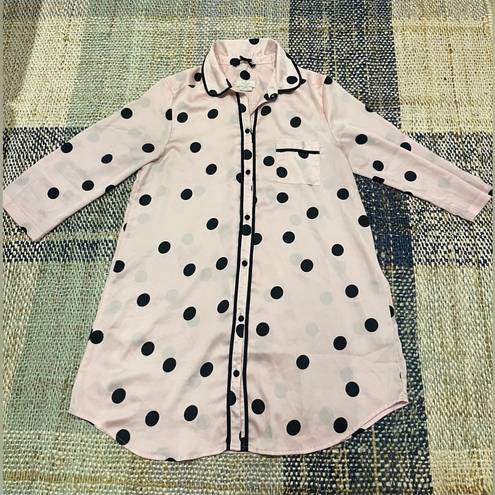 Kate Spade  Button Down Polka Dot Sleep Shirt