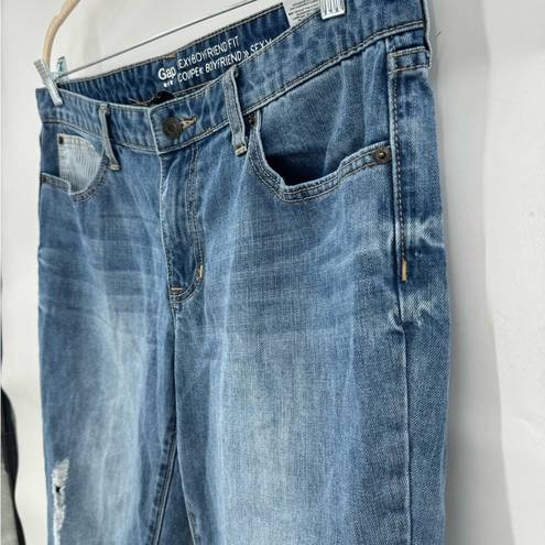 Gap  Factory Sexy Boyfriend Crop/Ankle Medium Wash Denim Women 12 Patchwork Jeans