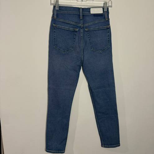 RE/DONE 90s Ultra High-Rise Ankle Crop Skinny Jeans Medium Worn Wash Size 25