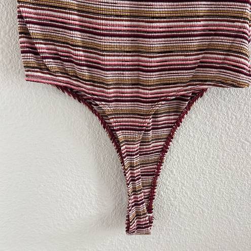 American Apparel  Mini Rib Striped Y2K 90s Bodysuit Small