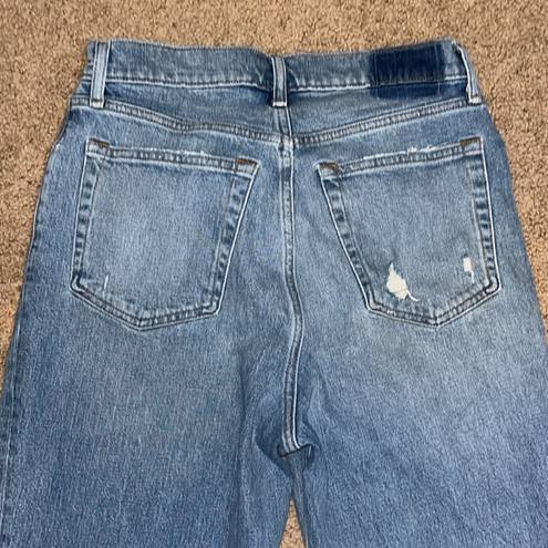 Abercrombie & Fitch  ‘90s Straight Ultra High Rise Criss-Cross Blue Jeans 30 / 10