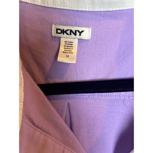 DKNY  Purple Pastel Lavender button down collar Womens Size Medium