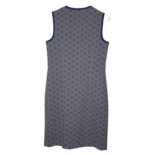 W By Worth Womens  Sheath Gray Blue Quilted Sleeveless Half Zip Midi Dress Size 8