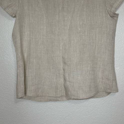 Style & Co  100% Linen Button Down Front Short Sleeves Shirt