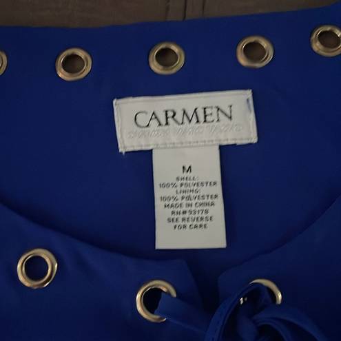 Carmen Marc Valvo  Royal Blue Tank Blouse Size Medium