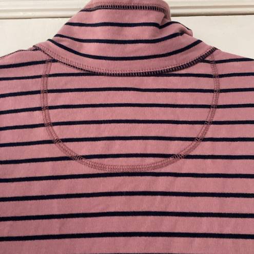 L.L.Bean  Women's Ultrasoft Sweatshirt Full-Zip Mock-Neck Jacket Orchid Stripe