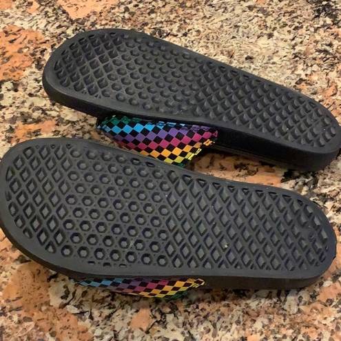 Vans  Range Slide-On Women's Size 6 Sandals Slides Rainbow Mini Check Shoes