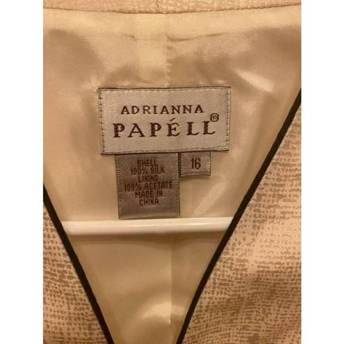 Adrianna Papell Women's  Cream Blouse Size 16