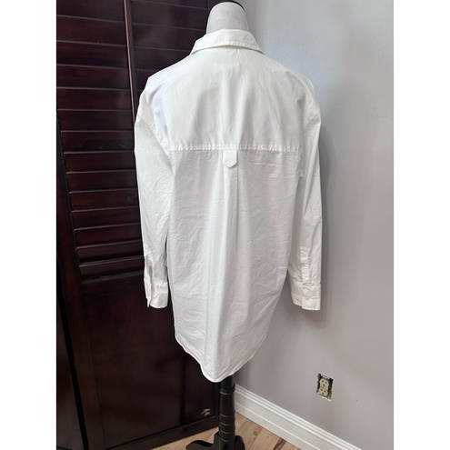 Treasure & Bond  Blouse Women's S White Solid Long Sleeve Collar Buttons New