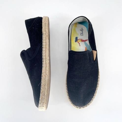 Olukai  kaula Pa‘a Kapa Linen Espadrilles Collapsible Heel Black Women’s 7.5